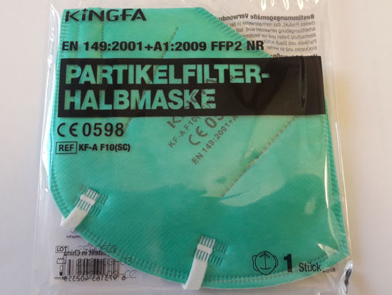 Bild von FFP2 Atemschutzmaske mit CE 0598 Farbe grün